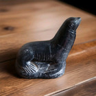 A Wolf Original Seal Soapstone Sculpture  Handmade In Canada Beautiful 