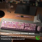 Pink Colorful Wireless Keyboard Mouse Combo Desktop Pc Laptop Ergonomic
