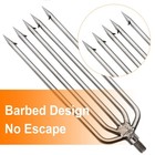 Stainless Steel Fishing Harpoon Spear  W  Aluminum Rod Barbed Gig Gaff 8mm Screw