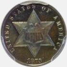 1873 Silver Three Cent  -  Pcgs Pr-67