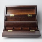 Vintage The Bombay Company Wooden Jewelry Box Desk Organizer Mahogany Hinged Lid