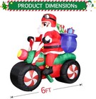 Christmas Santa Ride Motorcycle Airblown Inflatable Decor Blow Up Lawn Holiday