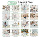Baby High Chair 16-in-1 Convertible Highchairs For Toddlers Table