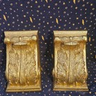 Vintage Gold Tone Ornate Floral Bookends Set Of 2 Heavy Decorative Shelf Decor