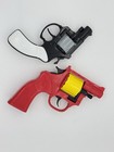 Vintage Toy Cap Gun Revolver Lot 2 Plastic Cowboy Pistols Red Black