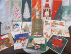 Lot Of 17 vintage Used Holiday Christmas Greeting Cards heavy Snow splendorama
