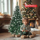 5 6 7ft Unlit Artificial Christmas Pine Tree W  Metal Leg Xmas Indoor Outdoor