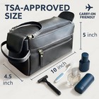 Leather Toiletry Bag For Men - Full Grain Travel Dopp Kit   Shaving Bag Black
