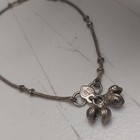 Vintage Signed Bs Silver Tone Station Style Anklet