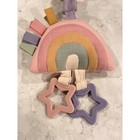 Itzy Ritzy Ritzy Reels Rainbow Activity Toy Sensory Plush Teether Stroller Toy