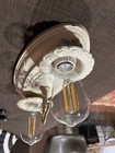 Antique Vintage 1920   s  2 Light  Ceiling Mounted Fixture Original Finish  