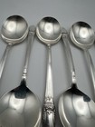 Set 8 International 1847 Rogers Silverplate First Love Round Gumbo Soup Spoons