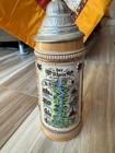Gerz W German Vintage Lidded Beer Stein   der Rhein Von Mainz Koblenz 