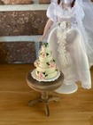 1 12 Scale Dollhouse Miniature Resin 3 Tier Floral Wedding Cake On A Plate