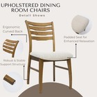 Rustic Wood Dining Chairs Set Of 2  Slatted Back Boucle Side Chair For Farmhouse
