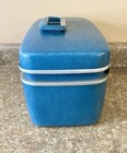 Blue Vintage Cosmetic Train Case Mfg Samsonite Usa