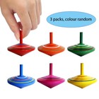 Goodplay Gyroscope  3 Pcs set Handmade Painted Wood Spinning Tops  Educational