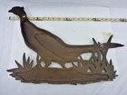 Vintage Lg Syroco Wood Carving Pheasant Painted Wall Hanging Large Syracuse Ny