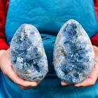 4 64lb 2pcs Natural Blue Celestite Geode Quartz Crystal Mineral Specimen Healing