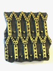 Vintage   Antique Indian Wooden Hand Carved Fabric Print Block W Hearts   Gold