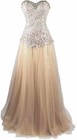 Women s Formal Lace Sequins Beaded Long Evening Gown Prom Dress