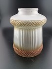 Vintage Art Deco Frosted Glass Lamp Shade With Gold Accents Art Deco