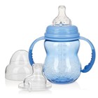 3 In 1 Baby Bottle To Sippy Cup 8 Oz Spill Proof Toddler With Handles Blue