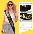 Birthday Baddie Sash And Glasses Kit - Birthday Sash For Women Men Girls Black G