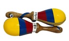 Maracas Colombian Flag Design Small  Leather And Wood  Professional Instrument