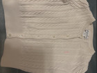 Polo Ralph Lauren Sweater Baby Sz 24 M Cable Knit Cream Button Pink Logo