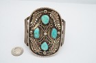 Vintage Native American Navajo Sterling Silver Turquoise Cuff Bracelet 6 