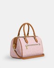 Coach Rowan Satchel Bag Signature Canvas With Charms Gold powder Pink Cea18 New