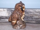 Vintage 5 25 In  Tall Hand Painted Owl Ceramic Figurine  Nice 