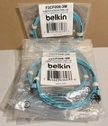 Lot Of 10 Belkin F2cf006-3m Mtp To Mtp Mpo Fiber Optic Cable 40gbe Aqua 3 Meter