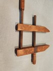 Vintage Antique Wood Hand Screw Large Wooden Clamp Vise Unbranded  4