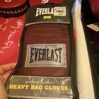 Everlast Genuine Leather Heavy Bag Gloves Red 4306 Boxing Training Equipment