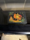 Vintage Russian Lacquer Box  Hand-painted  1969  Signed  Palekh Style 