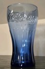 Vintage Embossed Coca Cola Cobalt Blue Glass Cup 6    Tall Euc   Soda Advertising