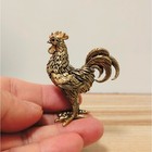 Antique Elegant Exquisite Intricate Golden Ornate Brass Rooster Desktop Ornament
