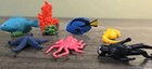 Assorted Plastic Sea Life Figurine Lot - Starfish  Octopus  Seahorse  Coral 