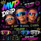 White Drippy Youth Baseball   Softball Sunglasses Mirrored Sport Shades Mvp-drip