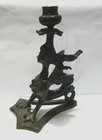 Rare Antique Bronze Etruscan Winged Bird Mermaid Melusine Siren Candle Holder