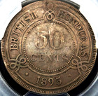 50 Cents 1895 London Queen Victoria Belize British Honduras Xf Pcgs Only 36k  