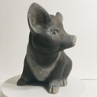 Ceramic Sitting Pig Piggy Hand Painted 6  Figurine