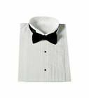 Men s Standard Cuff White Tuxedo Dress Shirt Wing Collar With Bow-tie Sg11