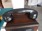 Antique Oak Leich Electric Co Hand Crank Wall Telephone Exceptional Original