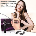 12 Pairs Reusable 3d Natural Magnetic Eyelashes With Eyeliner Kit Natural Look