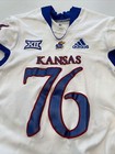 Game Worn Used Kansas Jayhawks Ku Football Jersey Adidas Size Large  76