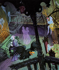 Haunted Mansion Record Sketch Ballroom Birthday Girl Dining Organ Disney Poster