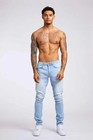 New Men Jeans Slim Fit Skinny Stretch Denim Trousers Cotton Pants Solid Color